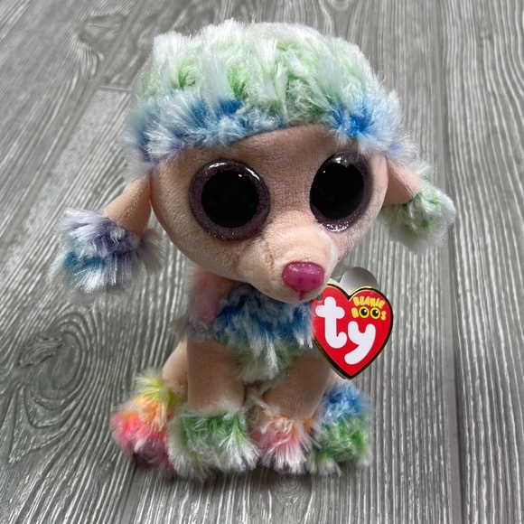 BEANIE BOOS Rainbow Poodle Stuffed Animal - NWT’s - Picture 2 of 10
